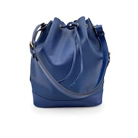 Louis Vuitton-Bolso bandolera vintage de piel Epi azul Noe Noé-Azul