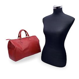 Louis Vuitton-Vintage Red Epi Leather Speedy 35 Boston Bag Handbag-Red