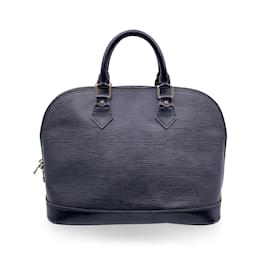Louis Vuitton-Sac Alma vintage en cuir épi noir avec poignée supérieure-Noir