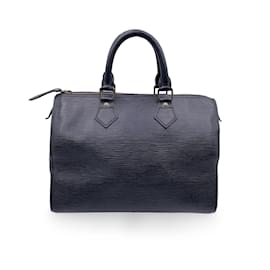 Louis Vuitton-Speedy en cuir épi noir vintage 28 Sac de boston-Noir