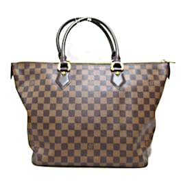 Louis Vuitton-Louis Vuitton Bolsa de lona Damier Ebene Saleya MM N51182 em boa condição-Marrom