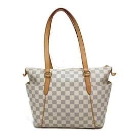 Louis Vuitton-Louis Vuitton Damier Azur Totalmente PM Bolsa Crossbody De Lona N51261 em boa condição-Bege