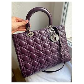 Dior-Lady Dior large bag dark purple-Dark purple