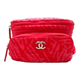 Chanel-CC Nylon Quilted Convertible Backpack-Pink