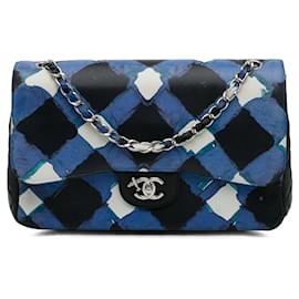 Chanel-Chanel Blue Jumbo Classic Airline lined Flap-Blue