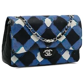 Chanel-Chanel Blue Jumbo Classic Airline lined Flap-Blue