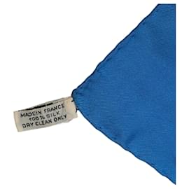 Hermès-Hermes Blue Clips Silk Scarf-Blue