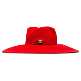 Gucci-Gucci Red Animalier Felt Hat-Red