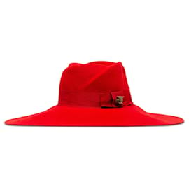 Gucci-Chapeau en feutre animalier rouge Gucci-Rouge