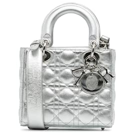 Dior-Dior Silver Small Cannage Lady Dior My ABCDior-Silvery