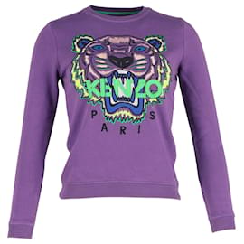 Kenzo-Kenzo Upperr Graphic Pullover aus lila Baumwolle-Lila