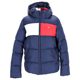Tommy Hilfiger Wattierte Herrenjacke mit Farbblockierung Marineblau