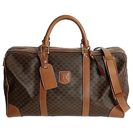 Bolsa de viagem vintage Céline em canvas Macadam Triomphe Marrom