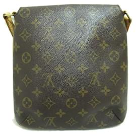 Louis Vuitton-Louis Vuitton Monogram Musette Salsa Bolsa Crossbody de lona com alça longa M51387 em boa condição-Marrom