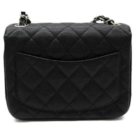 Chanel-CC Caviar Mini Square Classic Flap Bag A35200-Black