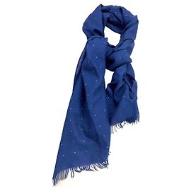 Sciarpa Eric Bompard in cashmere blu con cristalli argentati Blu