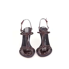 Louis Vuitton-Zapatos sandalias de cuero.-Castaño