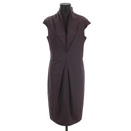 Salvatore Ferragamo Vestido de seda Roxo
