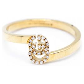 Gucci-GUCCI Ring RUNNING G-Kollektion aus Gelbgold mit Diamanten-Golden
