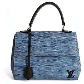 Louis Vuitton Cluny Plain handbag in light blue Epi leather Navy blue