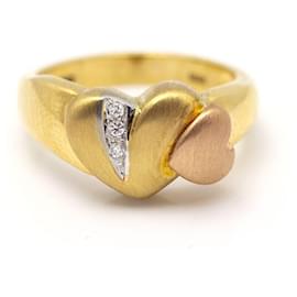 Autre Marque-Gold COR Ring with Diamonds.-Golden