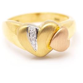 Autre Marque-Gold COR Ring with Diamonds.-Golden
