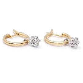 Autre Marque-Bicolour Earrings with Diamonds.-Golden