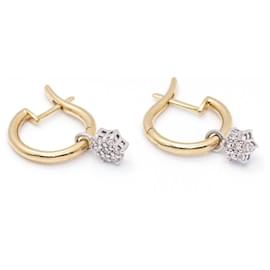 Autre Marque-Bicolour Earrings with Diamonds.-Golden