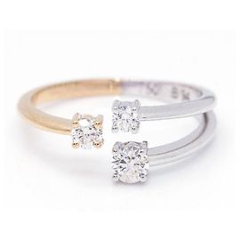 Autre Marque TRIO Diamond Ring in White and Rose Gold Golden