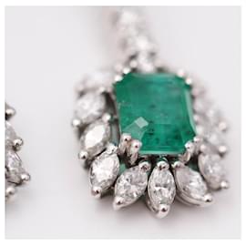Autre Marque-LYCEE Smaragd- und Diamantohrringe.-Grün