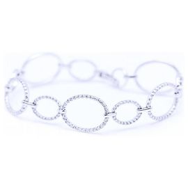 Autre Marque Pulseira em Ouro Branco e Diamantes. Prata