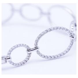 Autre Marque-Bracelet in White Gold and Diamonds.-Silvery