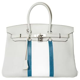Hermès-Sac HERMES Birkin 35 en Cuir Gris - 101684-Gris
