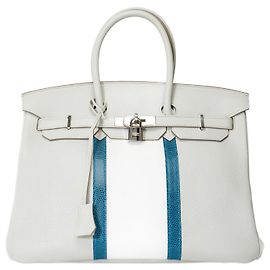 Hermès HERMES BIRKIN BAG 35 in Gray Leather - 101684 Grey