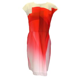 Autre Marque-Fendi Ivory / Red Printed Silk Midi Dress-Cream