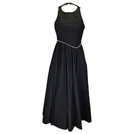 Autre Marque-AJE. Black Florence Pearl Trim Midi Dress-Black