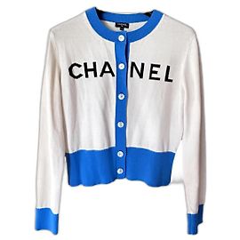 Chaleco Chanel de cachemira azul Azul