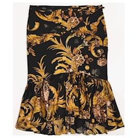 Roberto Cavalli-JUST CAVALLI jupe sirène noire à motif Paisley-Multicolore