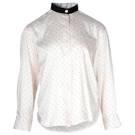 Sandro-Sandro Paris Precy Polka-Dot-Hemd aus cremefarbenem Polyester-Weiß,Roh
