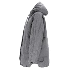 Brunello Cucinelli-Brunello Cucinelli Quilted Down Jacket in Grey Wool-Grey