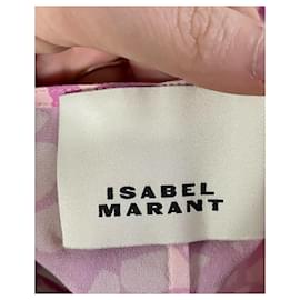 Isabel Marant-Isabel Marant Lara Ruched Printed Mini Dress in Pink Silk-Other