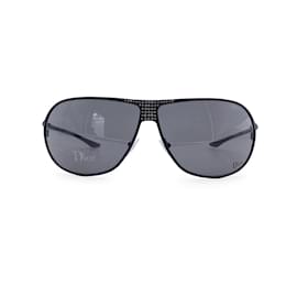 Christian Dior-Black Aviator Hard Dior1 Sunglasses with Crystals-Black
