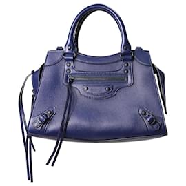 Balenciaga-Blue City Classic leather bag-Blue