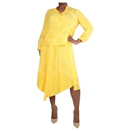 Stella Mc Cartney-Conjunto de camisa y falda de cadenas amarillas - talla UK 14-Amarillo