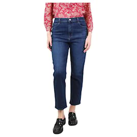 J Brand-Indigoblaue Jeans mit hohem Bund und geradem Bein – Größe UK 12-Blau