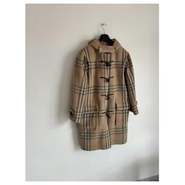 Burberry-Cappotto Burberry Nova a quadri-Beige