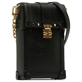 Louis Vuitton-Bolso de mano estilo baúl vertical Epi negro de Louis Vuitton-Negro