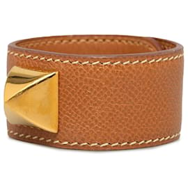 Hermès-Bracelet en cuir Hermes Brown Medor-Marron