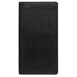 Louis Vuitton-Louis Vuitton Black Taiga Brazza Wallet-Black