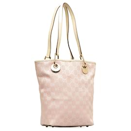 Gucci-Gucci Pink GG Canvas Eclipse Tote Bag-Pink